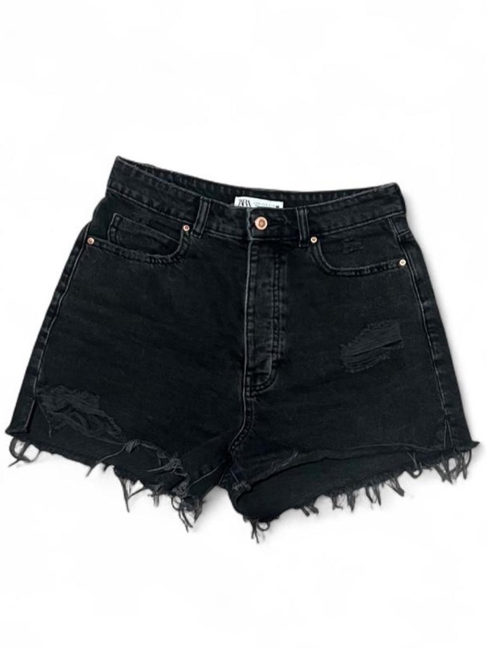 Zara black denim shorts